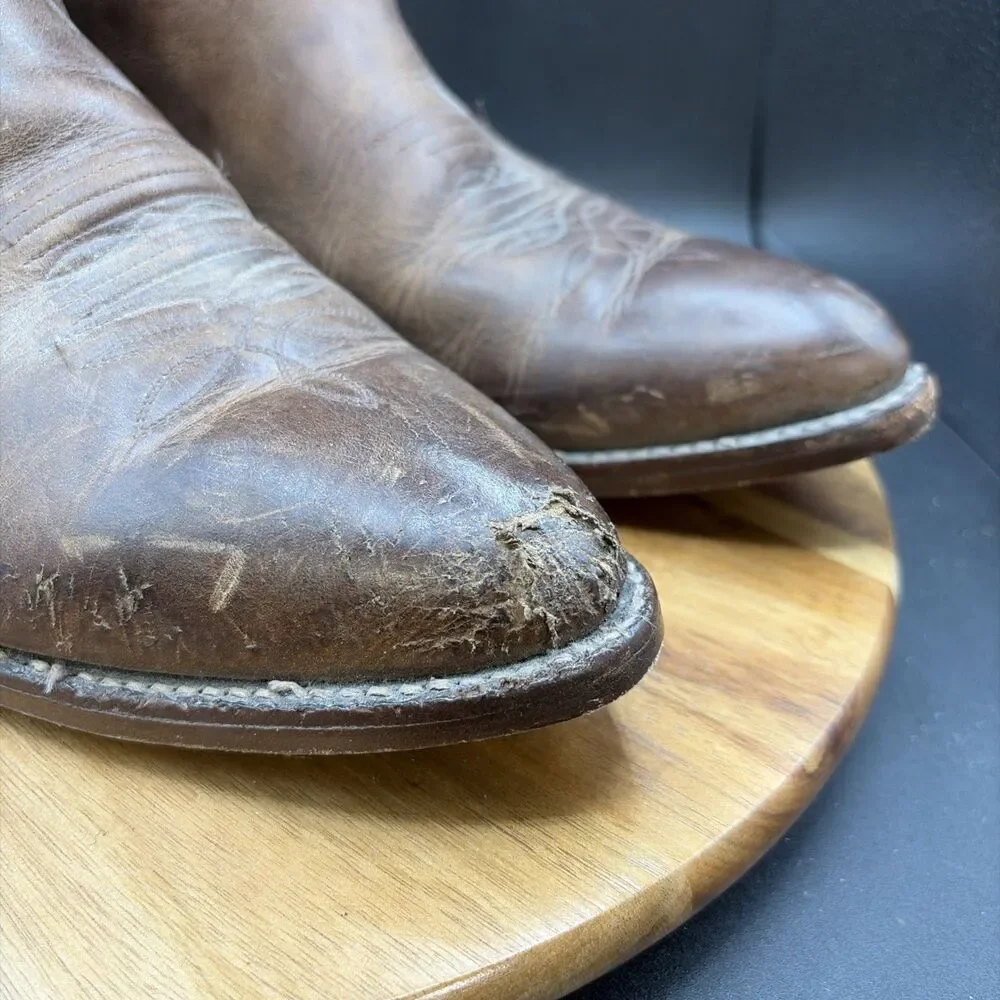 Justin 2253 Cowboy Boots Mens Size 12 EE Brown Buck Bay Apache Western Made USA